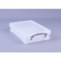Opbergbox Really Useful 4 liter inclusief vakkenverdeler 395x255x88mm transparant wit