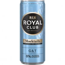 Mocktails Royal Club gin tonic 0% suiker en alcohol blik 250 ml