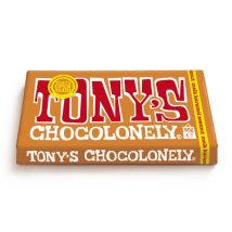 Chocolade Tony's Chocolonely melk karamel zeezout reep 90 gram