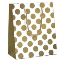 Cadeautasjes Gold dots 19x10x23cm