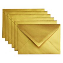 Envelop Papicolor C6 114x162mm metallic goud pak à 6 stuks