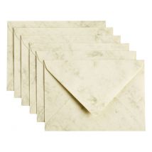 Envelop Papicolor C6 114x162mm marble ivoor pak à 6 stuks
