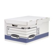 Archiefdoos Bankers Box System fold flip top maxi wit blauw