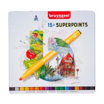 Viltstift Bruynzeel Creatives Superpoints blik à 15 kleuren
