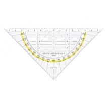 Geodriehoek Aristo 1552 160mm transparant met gele rand