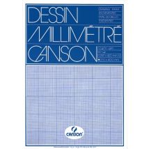 Millimeterblok Canson A3 blauw 50 vel