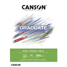 Tekenpapier Canson Graduate Drawing 30vel 160gr A3 helderwit