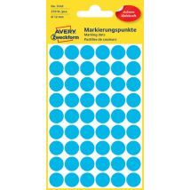 Etiket Avery Zweckform 3142 rond 12mm blauw 270stuks