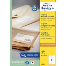 Etiket Avery LR3483 105x148mm recycled wit 400 stuks