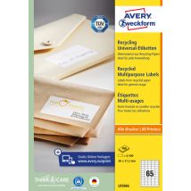 Etiket Avery LR3666 38x21.2mm recycled wit 6500 stuks