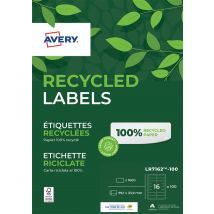 Etiket Avery LR7162-100 99.1x33.9mm recycled wit 1600 stuks