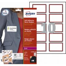Naambadge etiket Avery L4786-20 80x50mm rood kader 200 etiketten