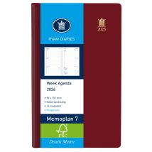 Agenda 2025 Ryam Memoplan 7 Suprema ringplasic 7dagen/2pagina's bordeaux