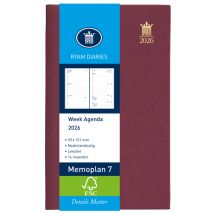 Agenda 2025 Ryam Memoplan 7 Suprema 7dagen/2pagina's bordeaux