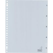 Tabbladen Kangaro 23-gaats G405CM 1-5 genummerd grijs PP