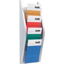 Folderhouder Helit wand 4x A5 zilver