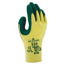 Handschoen Showa 310 grip latex L groen/geel