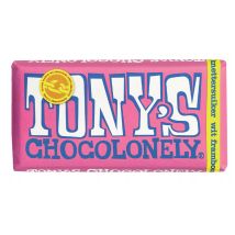 Chocolade Tony's Chocolonely wit framboos knettersuiker reep 180gr
