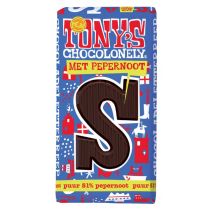 Chocoladeletter Tony's Chocolonely puur pepernoot S 180gr