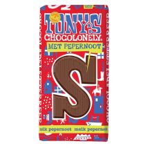 Chocoladeletter Tony's Chocolonely melk pepernoot S 180gr