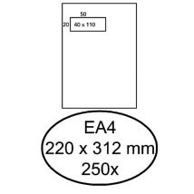 Envelop Hermes akte EA4 220x312mm venster links 4x11cm zelfklevend wit doos à 250 stuks