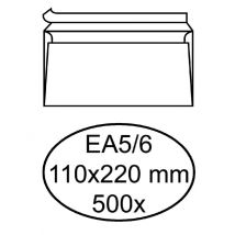 Envelop Hermes bank EA5/6 110x220mm zelfklevend wit doos à 500 stuks