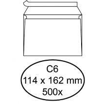 Envelop Hermes bank C6 114x162mm zelfklevend met strip wit