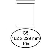 Envelop Hermes akte C5 162x229mm zelfklevend wit pak à 10 stuks