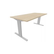 Recht bureau - 200 x 80 cm. - Alu - Eiken licht