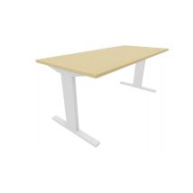 Recht bureau - 200 x 80 cm. - Wit - Beuken