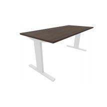 Recht bureau - 200 x 100 cm. - Wit - Eiken donker