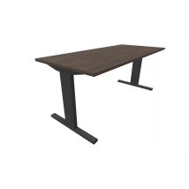 Recht bureau - 200 x 100 cm. - Zwart - Eiken donker