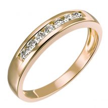 Damenring Memoire 585 Gelbgold 7 Brillanten zus. 0.25 ct. Lupenrein