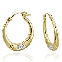 Damencreolen Pressung 375 Gelbgold rhodiniert