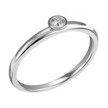 Damenring Verlobungsring 925 Sterlingsilber 1 Brillant 0.07 ct. SI2/H