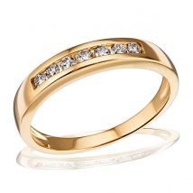 Damenring Memoire 585 Gelbgold 7 Brillanten zus. 0.25 ct.