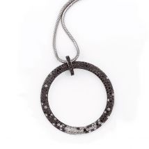 Damencollier Exclusive 585 Weißgold 248 Brillanten weiß &amp; schwarz