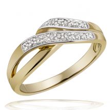 Damenring 585 Gelbgold 17 Brillanten 0,10 ct.