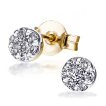 Paar Ohrstecker Glamour 585 Gelbgold 14 Brillanten 0,26 ct.