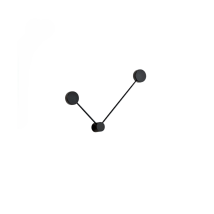 Lampada da parete Eclipsia nera - 325x520x64mm 2xGX53 - Applique in metallo due bracci - Braccio lungo a destra