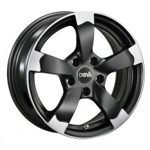 DBV TORINO II schwarzmatt poliert 7.0Jx16 5x100 ET38
