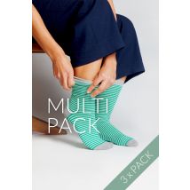 3er Pack Gestreifte Socken für Frauen, Baumwolle