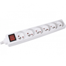 Dexlan Multiprise 6 prises avec interrupteur blanche - 4m