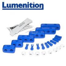 EZK81B - Lumenition Blue - 8 Lead Set Markers & Clamps - Ignition Lead Numbe