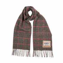 Heritage Traditions - Wool Houndstooth Scarf - Grey Red
