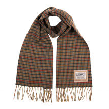Heritage Traditions - Wool Houndstooth Scarf - Petrol Rust