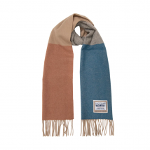Heritage Traditions - Wool Colour Block Scarf - Blue Rust