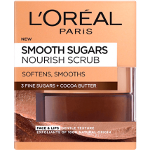 L&#039;Oreal - Smooth Sugar Nourish Cocoa Face and Lip Scrub (50ml)