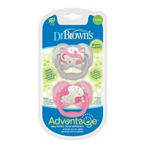 Dr Brown&#039;s - Advantage Glow in the Dark Soother 0-6m (Pink)