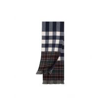 Burberry - Blue Check Reversible Wool Scarf